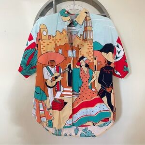 1980’s Trendi Button Up Mexican Print Shirt